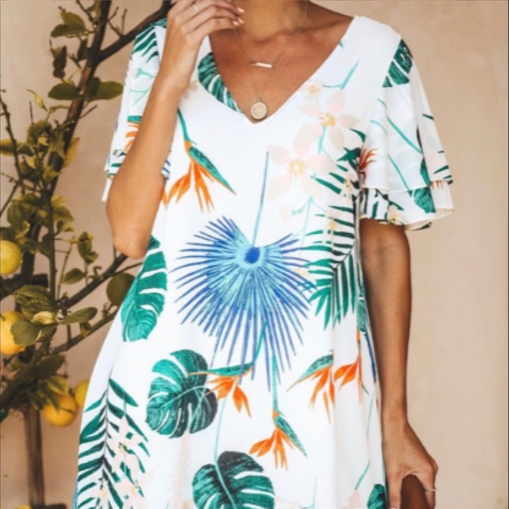 Vici Tropical Print Shift Dress